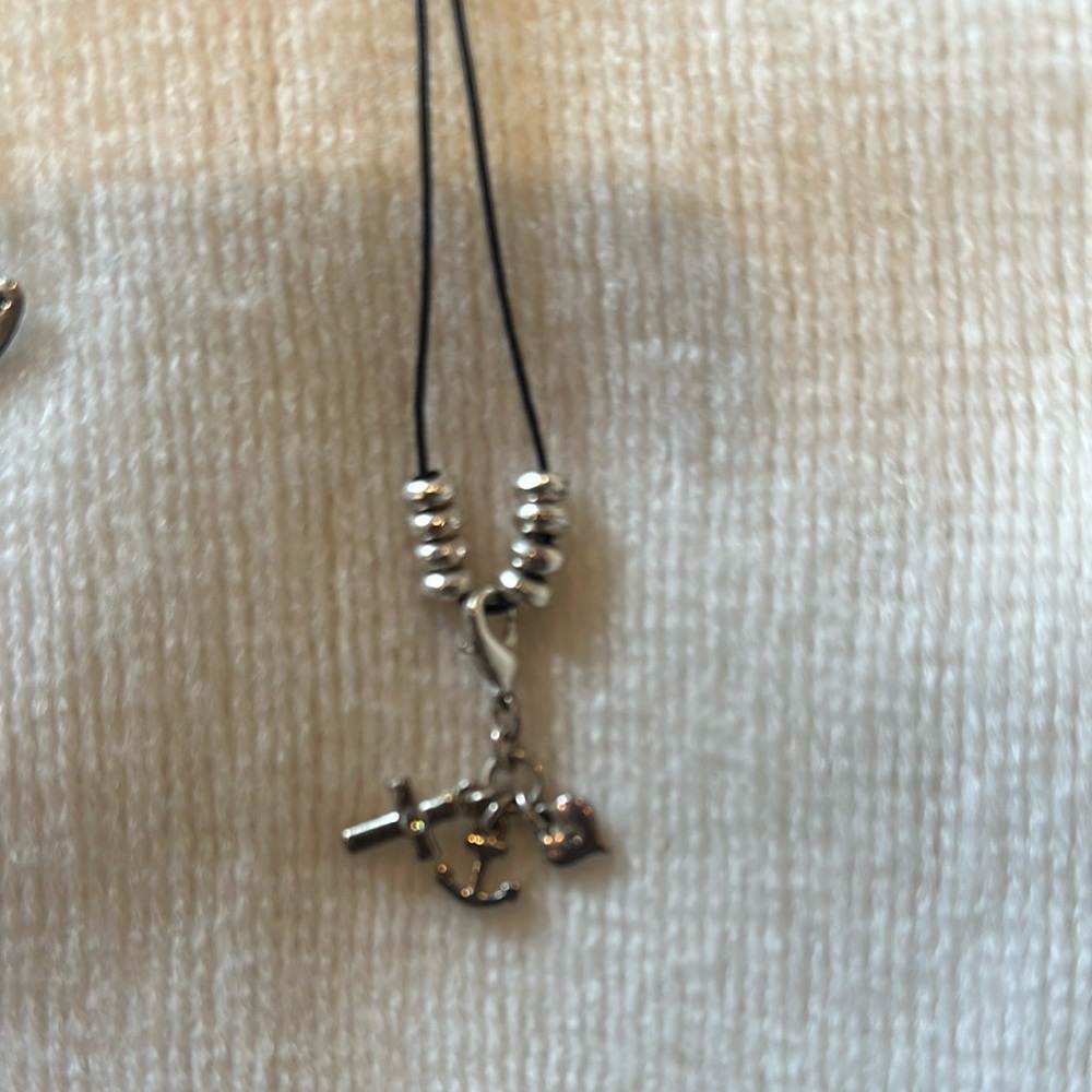 Pilgrim Silver and Black Necklace Dainty Minimalist Design